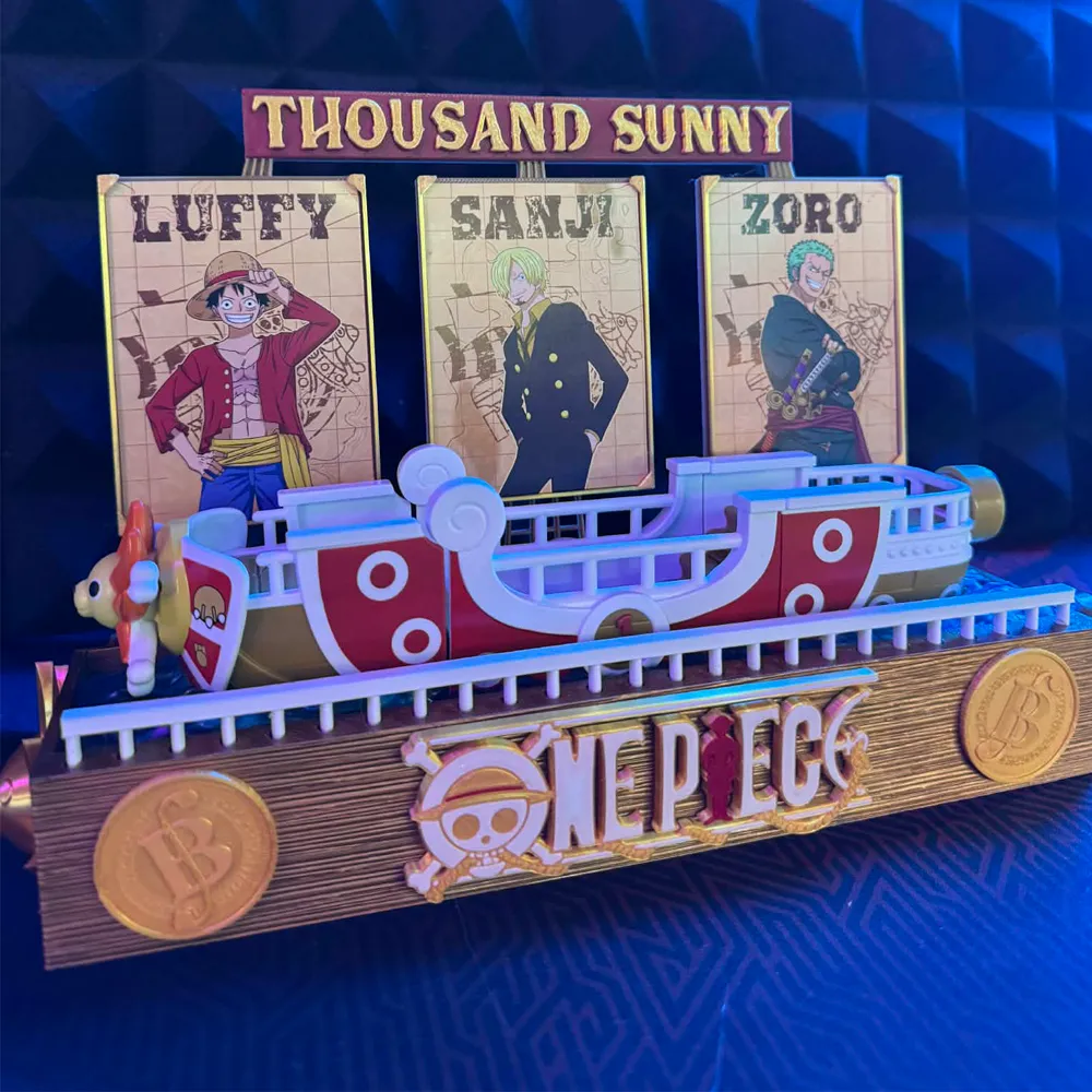 Espositore Base Stand One Piece Sunny per Navicelle One Piece Stile Thousand Sunny senza Funko Pop per Kinder Joy/Sorpresa